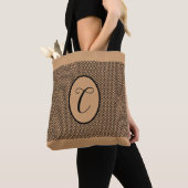 Cirkelpatroon met monogram tote bag (Dichtbij)