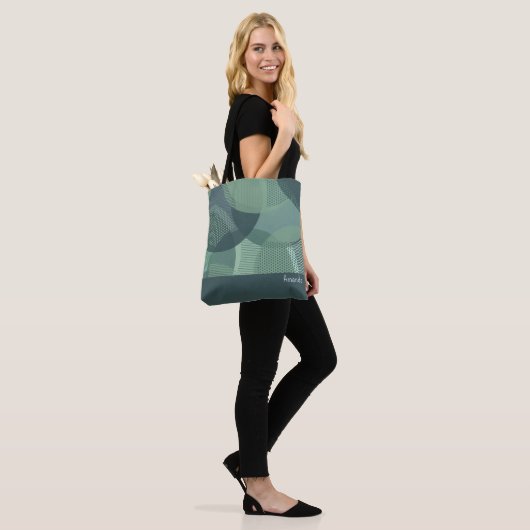 Cirkelpatroon Patroon II Canvas tas (Op model)