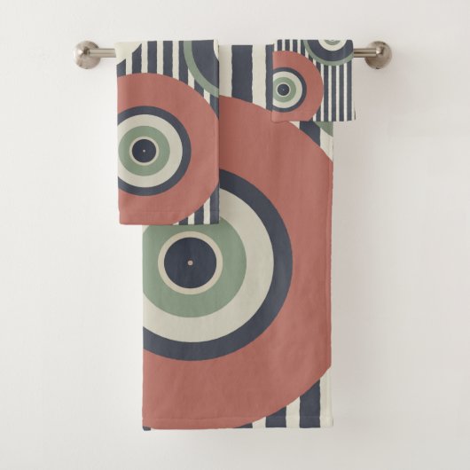 Cirkelpatroon stripes bad handdoek (Insitu)