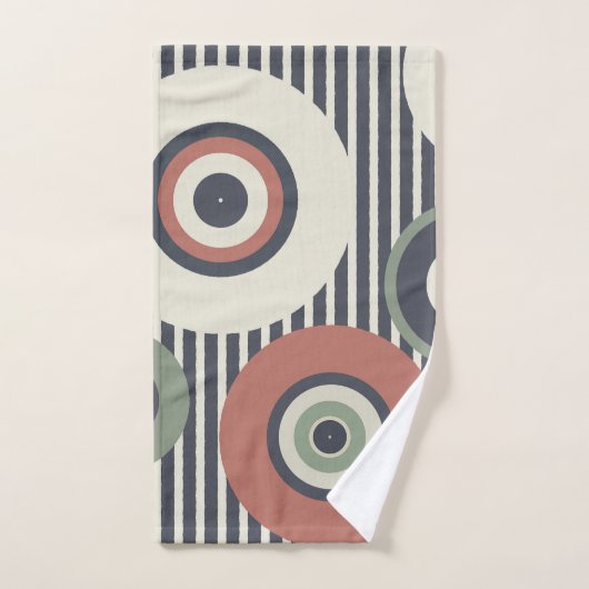Cirkelpatroon stripes bad handdoek (Handdoek)