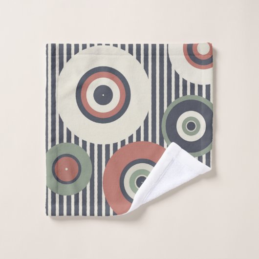 Cirkelpatroon stripes bad handdoek (Wasdoekje)