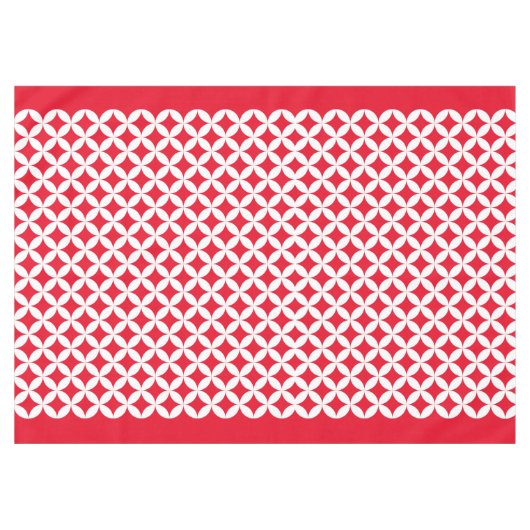 Cirkelpatroon wit en rood tafelkleed (Voorkant (Horizontaal))