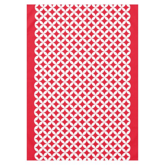 Cirkelpatroon wit en rood tafelkleed (Voorkant)