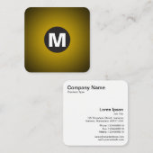 Cirkelpot Monogram - Gradiënt - Ambergeel tot Zwar Vierkante Visitekaartje (Voorkant / Achterkant)