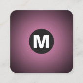 Cirkelpot Monogram - Gradiënt - Roze naar zwart Vierkante Visitekaartje (Voorkant)