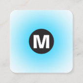 Cirkelpot Monogram - Gradiënt - Sky Blue en Wt Vierkante Visitekaartje (Voorkant)