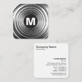 Cirkelpot Monogram - Lange lente B&W Vierkante Visitekaartje (Voorkant / Achterkant)