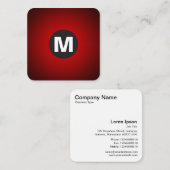 Cirkelpotmonogram - Verloop - Rood tot zwart Vierkante Visitekaartje (Voorkant / Achterkant)
