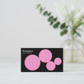 Cirkelreeks - Roze op zwart Visitekaartje (Staand voorkant)