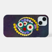 Cirkels Abstract kunstwerk iPhone 15 Case (Achterkant horizontaal)
