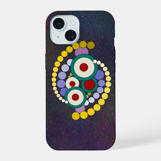 Cirkels Abstract kunstwerk iPhone 15 Case (Achterkant)