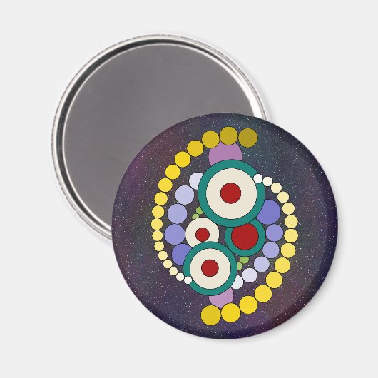 Cirkels Abstract kunstwerk Magneet (Voorkant / Achterkant)