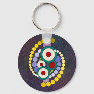Cirkels Abstract Kunstwerk Sleutelhanger