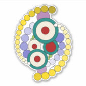 Cirkels Abstract kunstwerk Sticker (Voorkant)