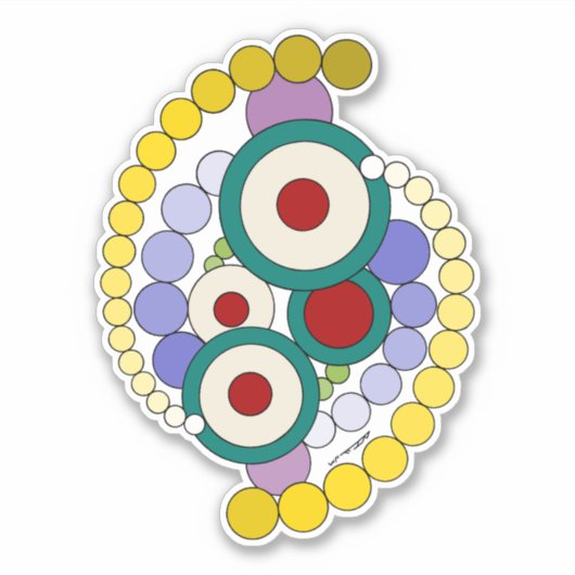 Cirkels Abstract kunstwerk Sticker (Voorkant)