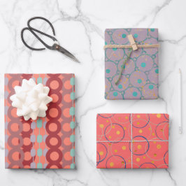 Cirkels Abstract patroon - Blush, Lavender Inpakpapier Vel