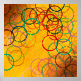 Cirkels Abstract schilderen - Poster