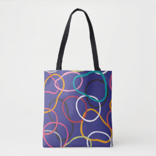 cirkels, abstracte banden naadloos patroon. tote bag