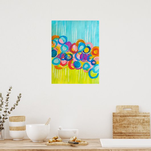 Cirkels Abstracte kleurenafdrukken Poster (Keuken)