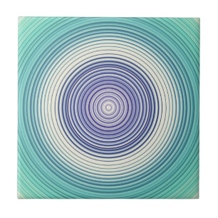 Cirkels - Aqua Blauwgroen Turquoise Cyaan Blue Tegeltje