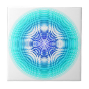 Cirkels - aqua turquoise cyaan blauw tegeltje
