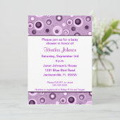 Cirkels Baby shower - Paars Kaart (Staand voorkant)