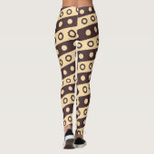 Cirkels Beige Chocolade Minimal Patroon Leggings (Achterkant)