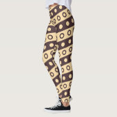 Cirkels Beige Chocolade Minimal Patroon Leggings (Links)