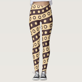 Cirkels Beige Chocolade Minimal Patroon Leggings