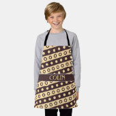 Cirkels Beige Chocolade Minimal Patroon Schort (Gedragen)