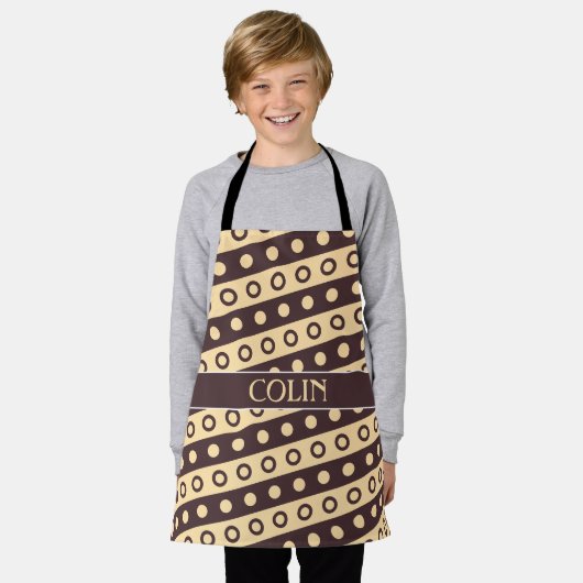 Cirkels Beige Chocolade Minimal Patroon Schort (Gedragen)