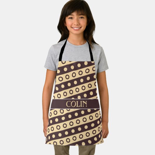 Cirkels Beige Chocolade Minimal Patroon Schort (Insitu)