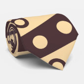 Cirkels Beige Chocolade Minimal Patroon Stropdas (Opgerold)