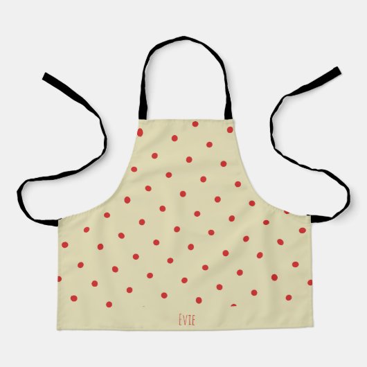 Cirkels Beige Rood Minimaal Patroon Schort (Voorkant)