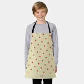 Cirkels Beige Rood Minimaal Patroon Schort (Gedragen)