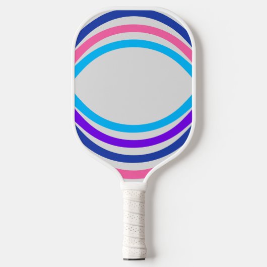 Cirkels Blauw Roze Grijs Pickleball Paddle (Voorkant)