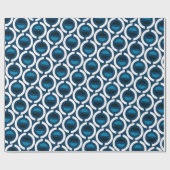 Cirkels blauw wit minimaal patroon cadeaupapier (Vlak)