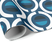 Cirkels blauw wit minimaal patroon cadeaupapier (Rol Hoek)