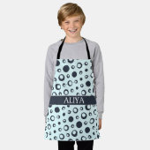 Cirkels Blauw Zwart Minimaal Patroon Schort (Gedragen)