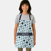 Cirkels Blauw Zwart Minimaal Patroon Schort (Insitu)