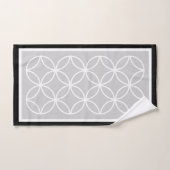 Cirkels bloemblaadjes diamanten zwart grijs wit bad handdoek (Handdoek)