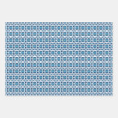 Cirkels & bloempatroon – Korenbloem Blauw Inpakpapier Vel (Voorkant 3)