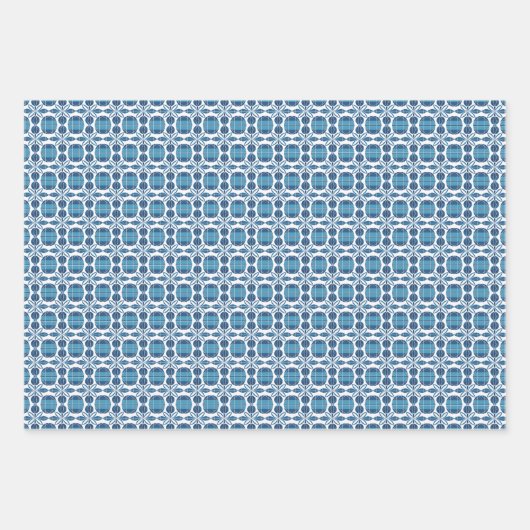 Cirkels & bloempatroon – Korenbloem Blauw Inpakpapier Vel (Voorkant 3)