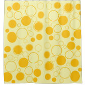 Cirkels, Bubbels, Geel en Citroen Douchegordijn (Voorkant)