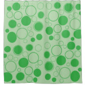 Cirkels, bubbels, groen en Limoen Douchegordijn (Voorkant)