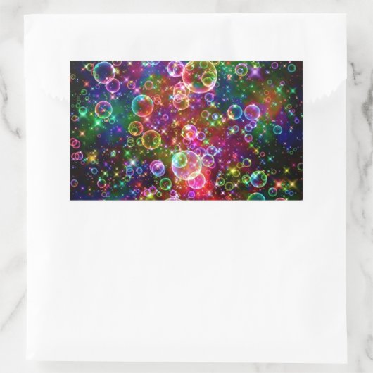 Cirkels & Bubbels Ontwerp Rechthoekige Sticker (Tas)