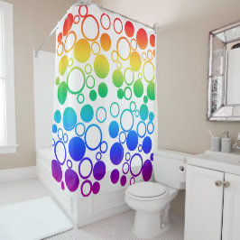Cirkels, Bubbels, Regenboogkleuren Douchegordijn