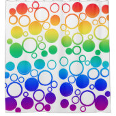 Cirkels, Bubbels, Regenboogkleuren Douchegordijn (Voorkant)