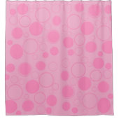 Cirkels, bubbels, roze kleuren douchegordijn (Voorkant)