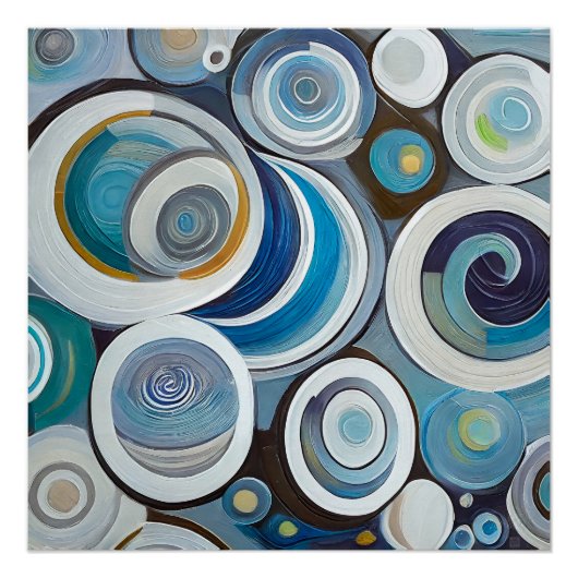 Cirkels Compositie II Glossy Art Poster (Voorkant)